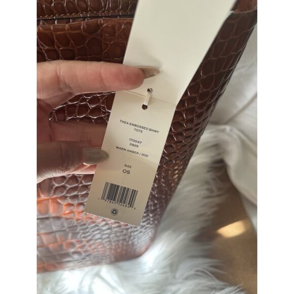 RARE NEW $720 Tory Burch Crocodile Thea Work Travel Laptop Tote Diaper Mom Bag - Picture 10 of 13